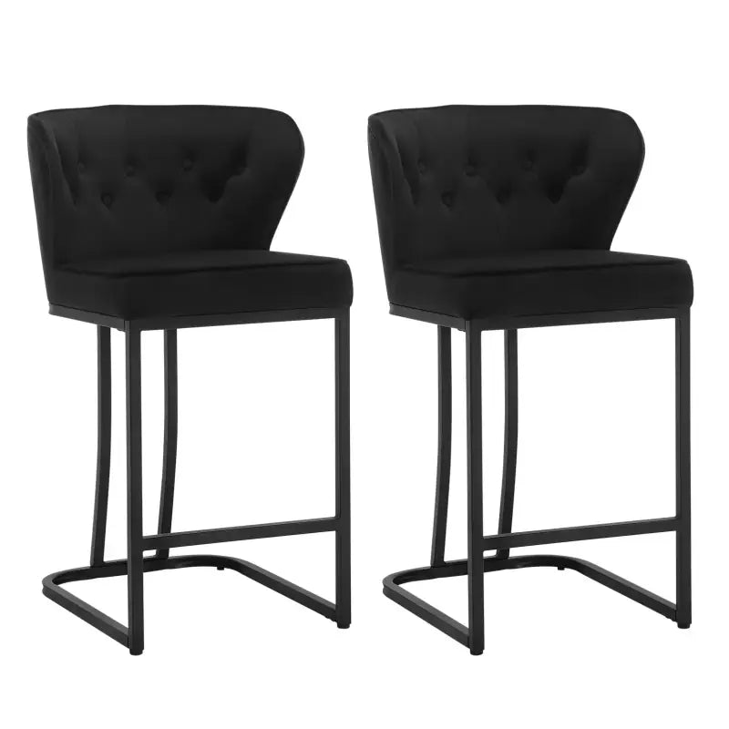 BukkitBow - Gestoffeerde Barkrukken – Aanrechtkruk - Barkruk met Voetsteun – Ideaal voor Keukeneiland - Set van 2 Stuks