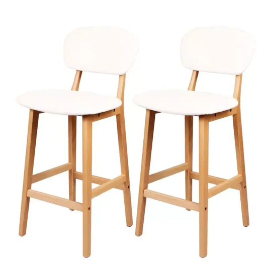 BukkitBow - Designer Barkrukken - Set van 2 Barkrukken - Kunstleer en Massief Hout - Modern en Comfortabel Design - Zithoogte: 65CM