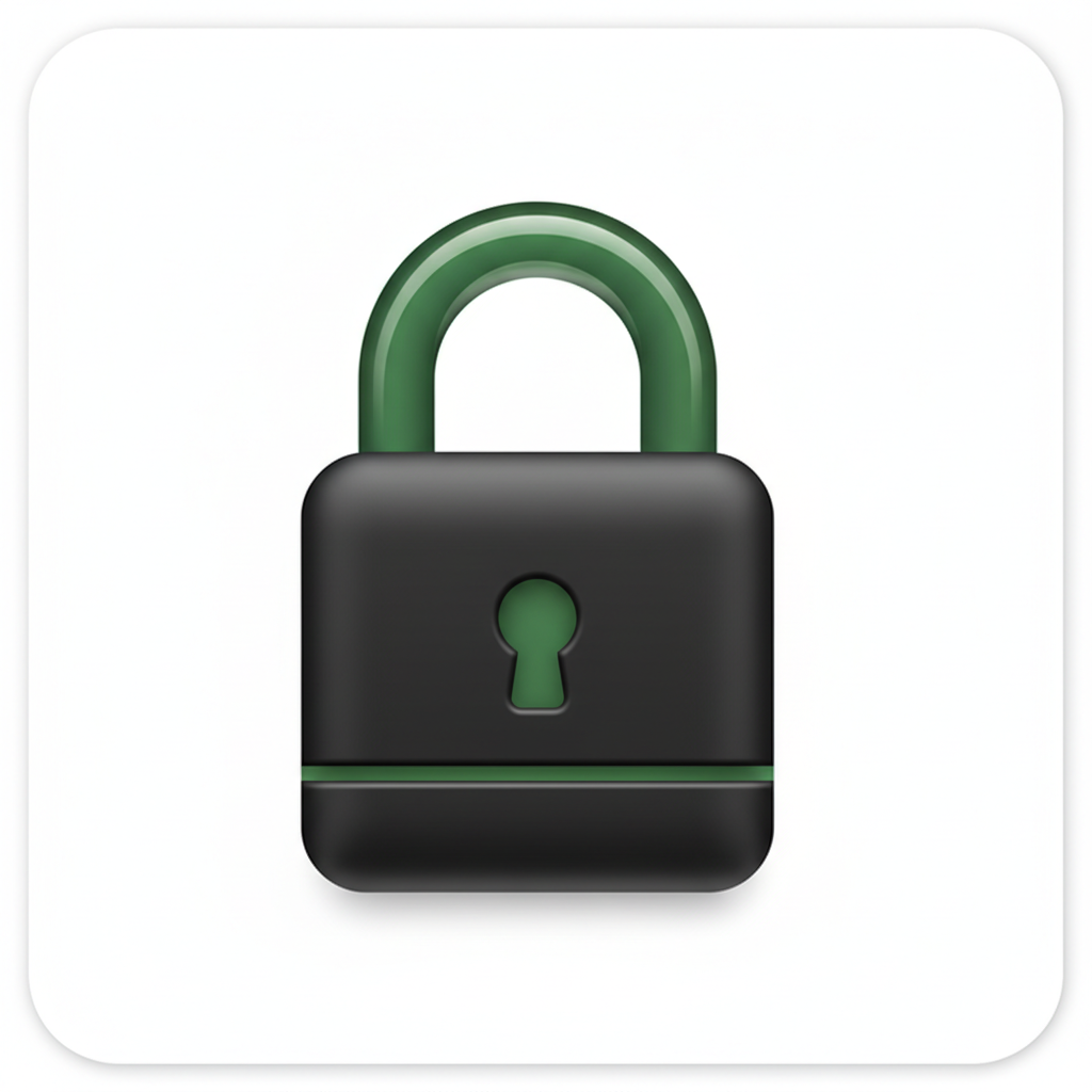 Kun je een zwart groene slotje icontje genereren 🔐